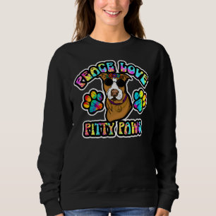 Pitbull Lover Peace Love Pitty Paws Schattige Tie Trui