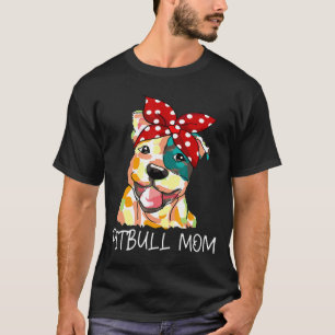 Pitbull Mam Colorful voor hond en moeder T-shirt