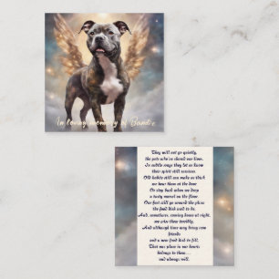 Pitbull Memorial Gedicht Brindle Wings Naam toevoe Notitiekaartje