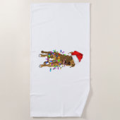 Pitbull Merry Christmas Tree Lights Grappige pyjam Strandlaken (Voorkant)