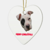 Pitbull Merry kerst Keramisch Ornament (Links)