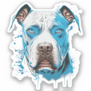 Pitbull met Blauwe Ogen   HONDENLIEFHEBBER Sticker
