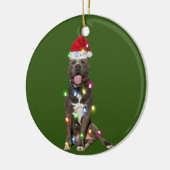 PITBULL met kerstschaats Santa Hat Keramisch Ornament (Links)