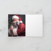 Pitbull met Sinterklaas Feestelijke Kerstmis Kaart (Binnen)