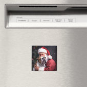 Pitbull met Sinterklaas Feestelijke Kerstmis Magneet (Insitu (Vaatwasser))