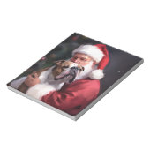 Pitbull met Sinterklaas Feestelijke Kerstmis Notitieblok (Gedraaid)