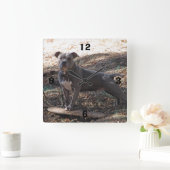 Pitbull met skateboard Genummerde Klok van de Muur (Huis)