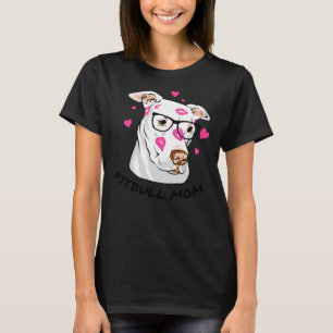 Pitbull Moeder Kisses Dragen Bril T-shirt