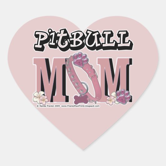 Pitbull MOM Hart Sticker (Voorkant)