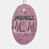 Pitbull MOM Keramisch Ornament (Links)