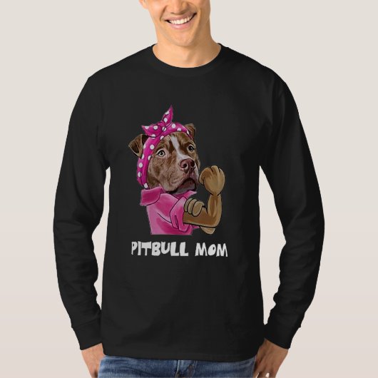 Pitbull Mom Ladies Dogs Tee T-shirt (Voorkant)