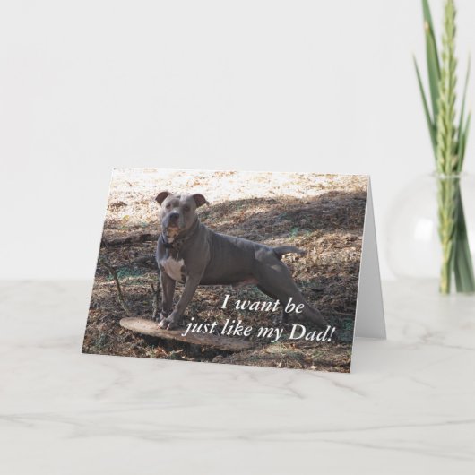 Pitbull net als mijn vader Vaderdag Kaart (Voorkant)