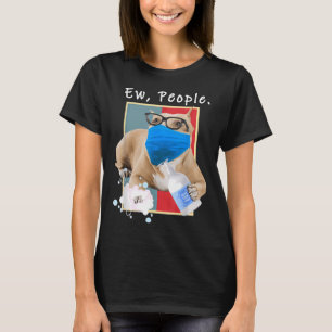 Pitbull Nieuwe Mensen Hond Dragen Een Gezichtsmask T-shirt