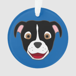 Pitbull noir font face avec la flamme blanche