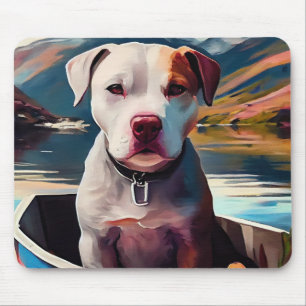 Pitbull op een Peddel: Een Schitterend Avontuur Muismat