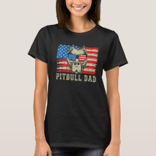 Pitbull Pap American Pit Bull Dog ons vlag 4th of  T-shirt