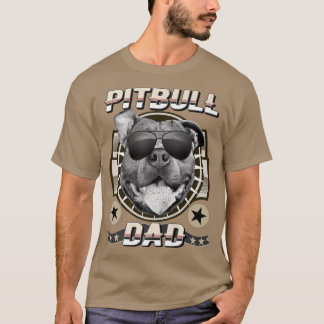 Pitbull Pap Proud Pit Bull Dog Father Retro Cool D T-shirt