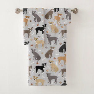 Pitbull Paws and Botten Bath Towel Set Bad Handdoek