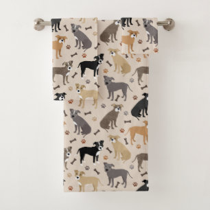 Pitbull Paws and Botten Bath Towel Set Bad Handdoek