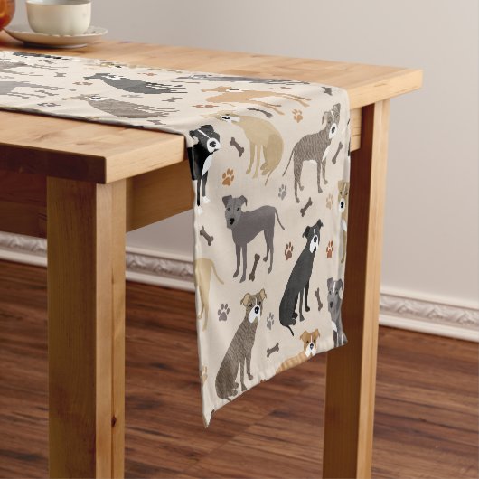 Pitbull Paws and Botten Short Table Runner Korte Tafelloper (Voorbeeld)