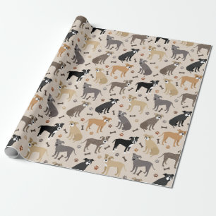 Pitbull Paws and Botten Wrapping Paper Cadeaupapier