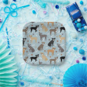 Pitbull Paws en Botten Papieren Bordje (Feest)