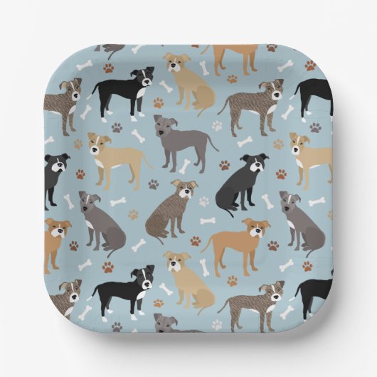 Pitbull Paws en Botten Papieren Bordje (Voorkant)