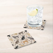 Pitbull Paws en Botten Square Paper Onderzetter (Insitu)