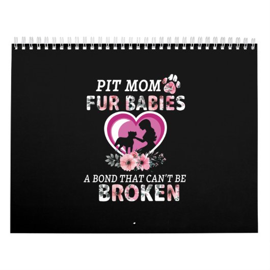 Pitbull Pit mam en Fur Baby Classic Kalender (Hoes)