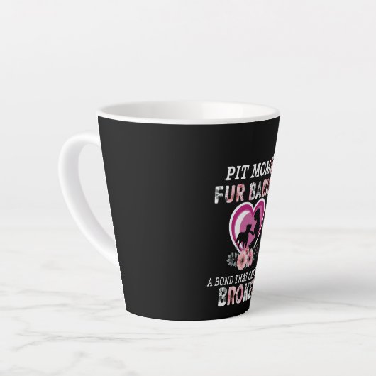 Pitbull Pit mam en Fur Baby Classic Latte Mok (Linkerhoek)