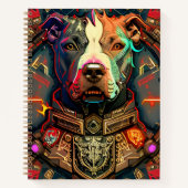 Pitbull " Pittie " Cyberpunk Style Carnet (Devant)