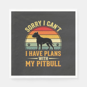 Pitbull Plannen Vintage Sunset Hond Liefhebber Servet