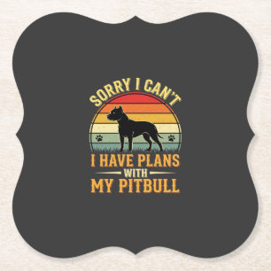 Pitbull Plannen Vintage Sunset Hondenliefhebber Kartonnen Onderzetters
