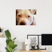 Pitbull Puppy Dog Eyes Art Poster (Thuiskantoor)