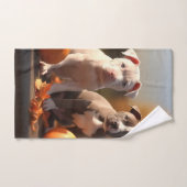 Pitbull Puppy Herfst Delight Pompoen Bad Handdoek (Handdoek)