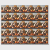 Pitbull Puppy Herfst Delight Pompoen Cadeaupapier (Vlak)