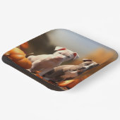 Pitbull Puppy Herfst Delight Pompoen Papieren Bordje (Gebogen)