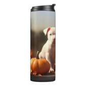 Pitbull Puppy Herfst Delight Pompoen Thermosbeker (Gedraaid links)