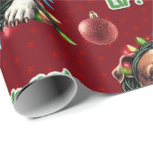 Pitbull Puppy Laten krijgen verlicht Grappige Kers Cadeaupapier (Rol Hoek)