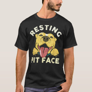 Pitbull Puppy Rust Pit Gezicht Grappig Verdrietig T-shirt