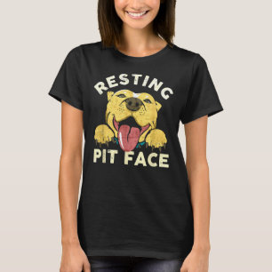 Pitbull Puppy Rust Pit Gezicht Grappig Verdrietig T-shirt