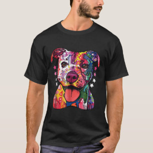 Pitbull-regenboogkoppen voor honden t-shirt