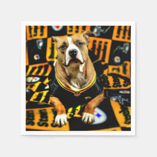 Pitbull Rescue Dog Football Fantaat Servetten