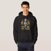 Pitbull Resting Pit Face Funny Pitbull Hoodie (Voorkant volledig)