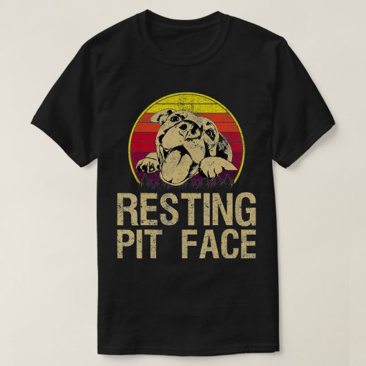  Pitbull Resting Pit Face - Funny Pitbull L T-shirt (Design voorkant)