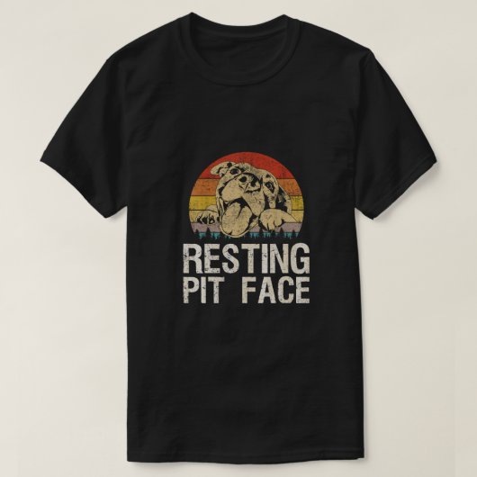  Pitbull Resting Pit Face - Funny Pitbull L T-shirt (Design voorkant)