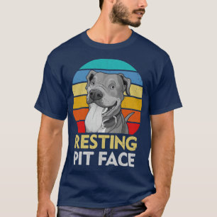 Pitbull Resting Pit Face Funny Pitbull Lov T-shirt
