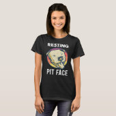 Pitbull Resting Pit Face Funny Pitbull Lov T-shirt (Voorkant volledig)
