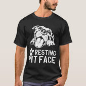 Pitbull Resting Pit Face Rescue Pitbull Tekening T-shirt (Voorkant)