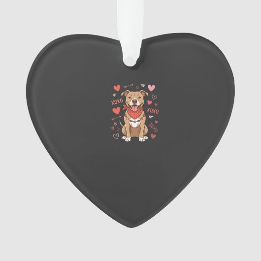Pitbull Saint-Valentin Chien XOXO Design d'amour (devant)
